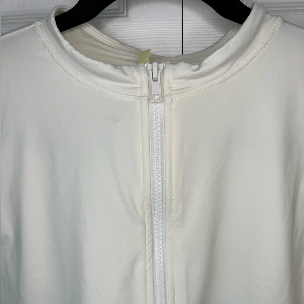 SKIMS Zip Front Sleeveless One-piece Swim sz.4X Marble - Picture 3 of 6